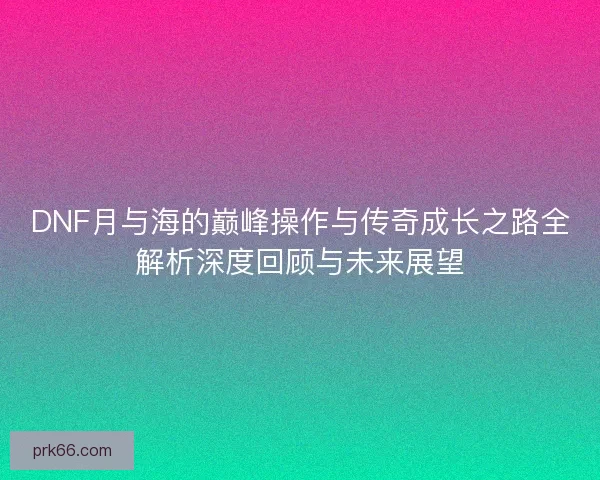 DNF月与海的巅峰操作与传奇成长之路全解析深度回顾与未来展望